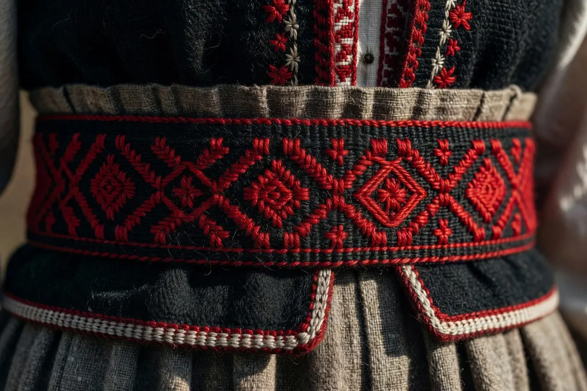 Poyas porté autour de la taille d'un costume traditionnel slave