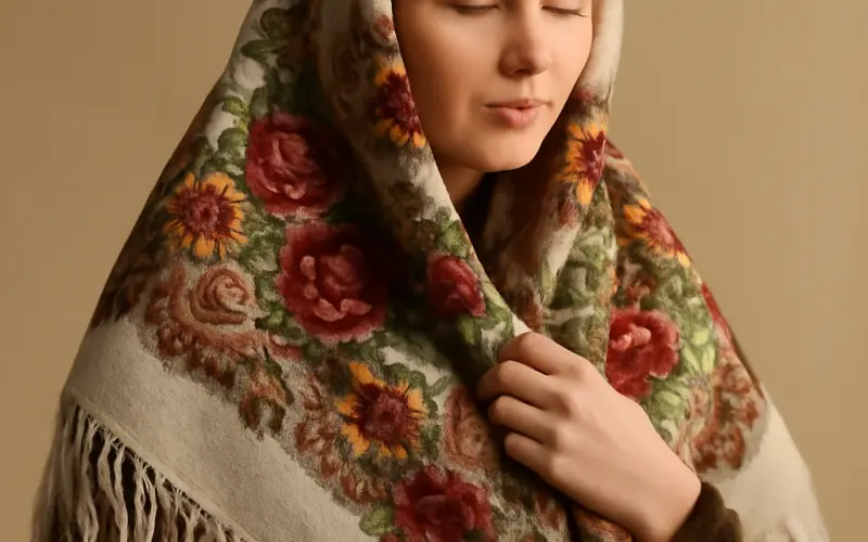 Chale hivernal en laine drape avec elegance