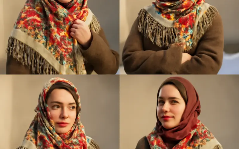 Differentes facons de porter le chale en hiver