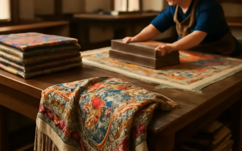 Manufacture historique de Pavlovo Possad production de chales