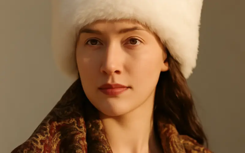 Bonnet russe femme en fausse fourrure blanche elegant