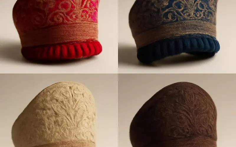 Collection de bonnets russes feminins en differentes couleurs et matieres