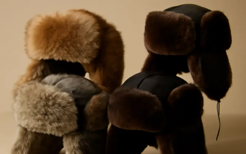 Differentes chapkas russes en fourrure, fausse fourrure et cuir