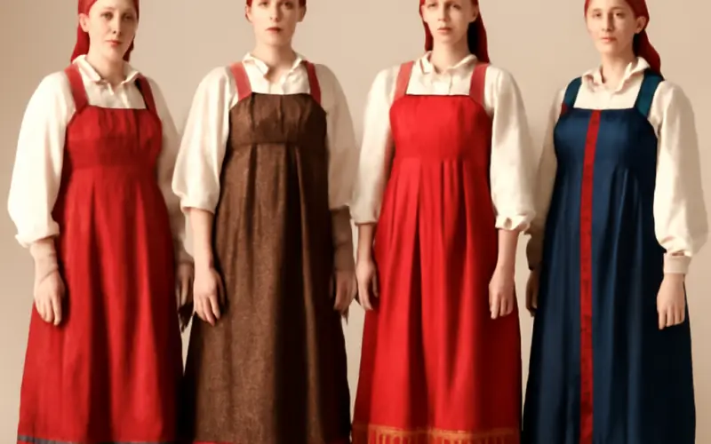 Differents types de sarafans russes traditionnels