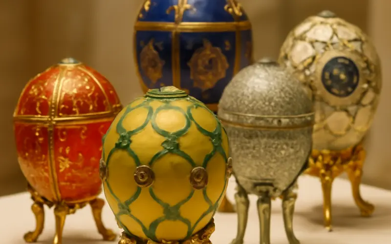 Collection d'oeufs de Faberge imperiaux au musee