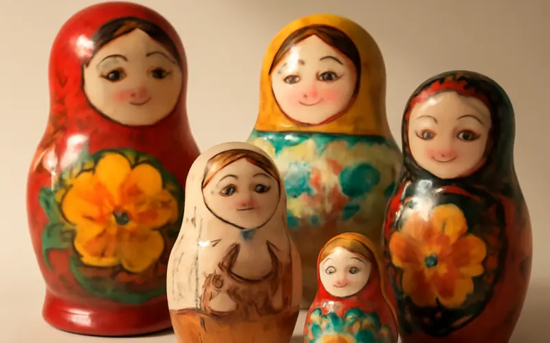 Matriochkas de differents centres de production russes