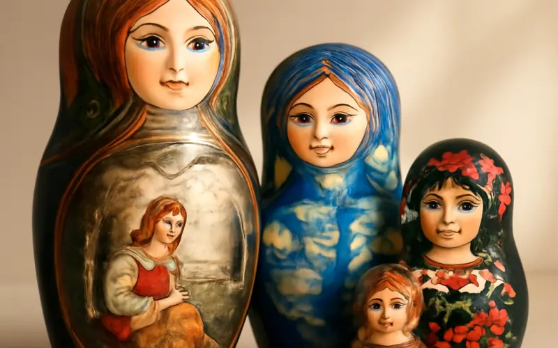 Collection de matriochkas dolls artistiques aux themes varies