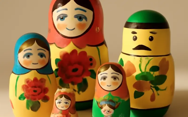 Differents modeles de matriochkas jouets colores pour enfants