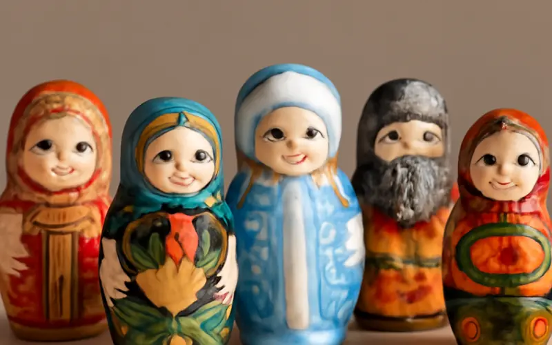 Collection de poupees russes jouets de differents themes et couleurs